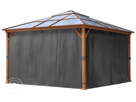 Ściany boczne (4 szt. komplet) do pawilonu ogrodowego Forest Deluxe, 4x4 m, ciemno-szary