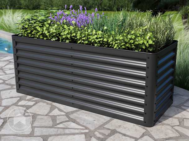 150 x 60 x 60 cm Grządka podwyższona, stal, antracyt 150 x 60 x 60 cm Grządka podwyższona, stal, antracyt