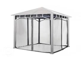 Moskitiera (4szt. komplet) do pawilonu ogrodowego  Sunset Deluxe 3x3, ciemno-szary