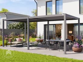 3x6m Pergola Premium, lamelowa, szaroperłowy