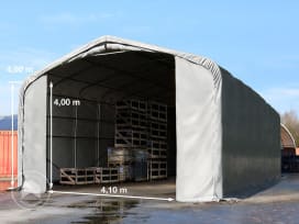 6x24m Hala namiotowa - 4 m wysokość ścian bocznych z 4,1x4m brama, PRIMEtex 2300, szary, bez statyki 6x24m Hala namiotowa - 4 m wysokość ścian bocznych z 4,1x4m brama, PRIMEtex 2300, szary, bez statyki