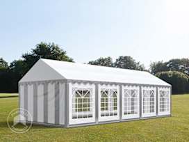 Partytent 4x10 m, PVC 700, grijs wit