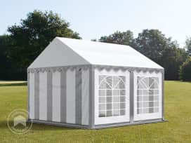 Partytent 4x4 m, PVC 700, grijs wit Partytent 4x4 m, PVC 700, grijs wit
