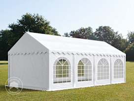 Partytent 3x9 m, PVC 750, met Grondframe, wit Partytent 3x9 m, PVC 750, met Grondframe, wit