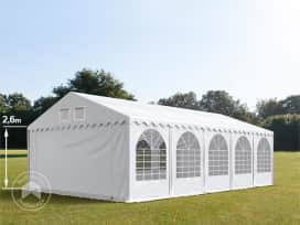 Partytent 5x10 m - 2,6m doorloop, PVC 1400, met Grondframe, wit
