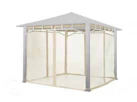 Muggennet (4-delig) voor tuinpaviljoen Sunset Superior, 3x3 m, crème