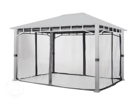Muggennet (4-delig) voor tuinpaviljoen Sunset Superior, 3x4 m, loft grey