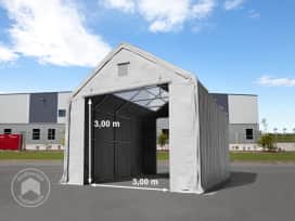 Tenthal 4x8 m, PRIMEtex zeil, grijs, met statica (aarde)