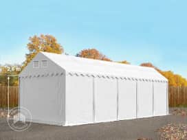 Opslagtent 4x10 m met ritssluitingen - 2,6m zijwandhoogte, PVC 800, met grondframe, wit, zonder statica (zekerheidspluspakket) Opslagtent 4x10 m met ritssluitingen - 2,6m zijwandhoogte, PVC 800, met grondframe, wit, zonder statica (zekerheidspluspakket)