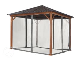 Muggennet (4-delig) voor tuinpaviljoen Forest Superior 3x3, loft grey