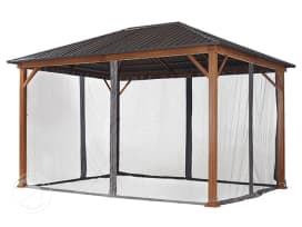 Muggennet (4-delig) voor tuinpaviljoen Forest Superior 3x4, loft grey