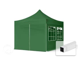 3x3 m Easy up partytent met zijwanden (4 vensters), donkergroen