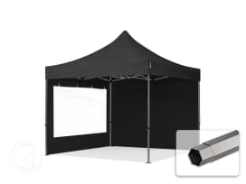 3x3 m Easy up partytent, PREMIUM staal 40mm met zijwanden (panorama), zwart 3x3 m Easy up partytent, PREMIUM staal 40mm met zijwanden (panorama), zwart