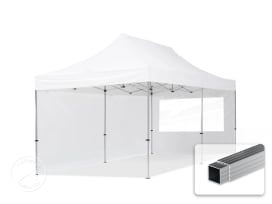 3x6 m Easy up partytent, ECONOMY alu 32mm met zijwanden (panorama), wit 3x6 m Easy up partytent, ECONOMY alu 32mm met zijwanden (panorama), wit