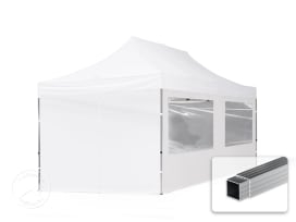3x6 m Easy up partytent, ECONOMY alu 32mm met zijwanden (panorama), wit 3x6 m Easy up partytent, ECONOMY alu 32mm met zijwanden (panorama), wit