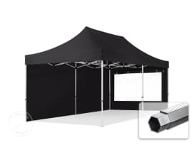3x6 m Easy up partytent PROFESSIONAL alu 40mm met zijwanden (panorama), zwart 3x6 m Easy up partytent PROFESSIONAL alu 40mm met zijwanden (panorama), zwart