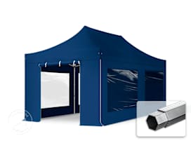 3x6 m Easy up partytent met zijwanden (4 panorama), PROFESSIONAL alu 40mm, blauw