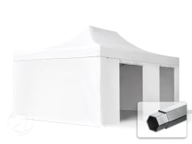 4x6 m Easy up partytent PVC met zijwanden, PROFESSIONAL alu 50 mm, wit