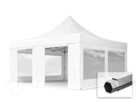 5x5 m Easy up partytent PVC met zijwanden (4 panorama), PROFESSIONAL alu 50mm, wit