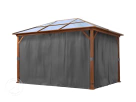 Zijwanden (4-delige set) voor tuinpaviljoen Forest Deluxe, 3x4 m, loft grey