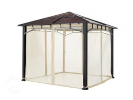 Muggennet (4-delig) voor tuinpaviljoen Sunset Deluxe 3x3, crème