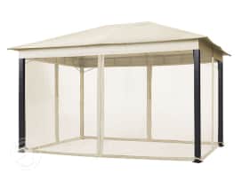 Muggennet (4-delig) voor tuinpaviljoen Sunset Premium 3x4, crème