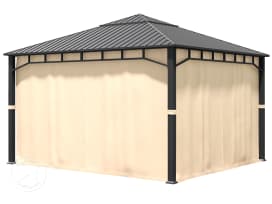Zijwanden (4-delige set) voor tuinpaviljoen Sunset Superior, 4x4 m, crème