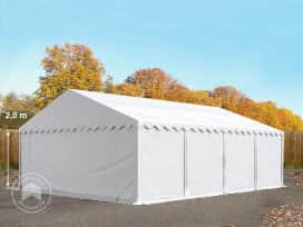 Opslagtent 5x8 m met ritssluitingen - 2,0m zijwandhoogte, PVC 700, wit