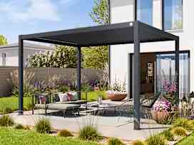 Pergola 3x4 m, lamellendak, antraciet