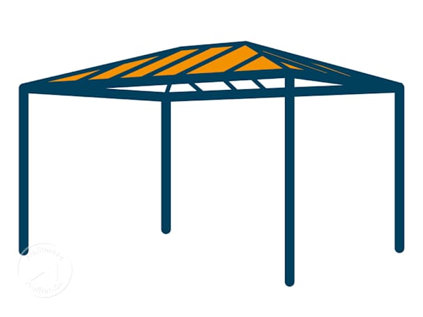 Vervangende dakplaten voor tuinpaviljoen Luma Deluxe, 3x4 Vervangende dakplaten voor tuinpaviljoen Luma Deluxe, 3x4