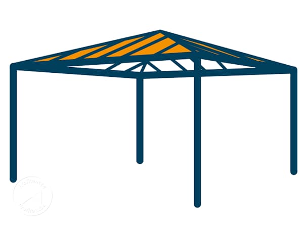 Vervangende dakplaten voor tuinpaviljoen Luma Deluxe, 4x4 Vervangende dakplaten voor tuinpaviljoen Luma Deluxe, 4x4