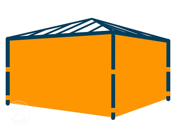Zijwanden (4-delige set) voor tuinpaviljoen Luma Deluxe, 4x4 m, loft grey