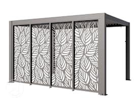 4-delige zijwand met bladmotief voor Deluxe-pergola in zilvergrijs 4-delige zijwand met bladmotief voor Deluxe-pergola in zilvergrijs