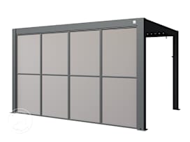 Zijwand in mat polycarbonaat voor de 4 m-zijde van de Deluxe-pergola in antraciet Zijwand in mat polycarbonaat voor de 4 m-zijde van de Deluxe-pergola in antraciet