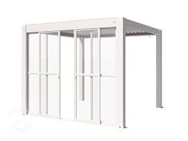 Schuifdeur voor de 3 m-zijde van de Deluxe-pergola in wit