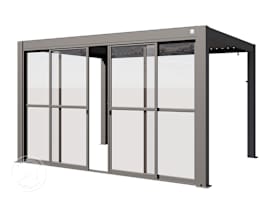Schuifdeur voor de 4 m-zijde van de Deluxe-pergola in zilvergrijs