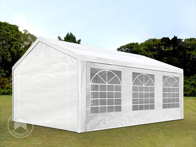 Das Company Partyzelt 3x6m – Wasserdichtes PVC-Zelt (560g/m²), Robuste Stahlkonstruktion, Weiß-rot