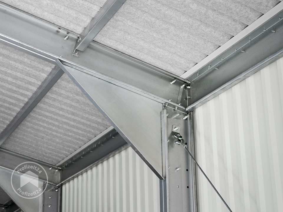 TOM BUILDER 8,19 x 8,68 m TITAN, Stahldach, Leichtbauhalle, Trapezblechverkleidung, Anthrazit, mit Statik (Erduntergrund), ohne Setangebot - (KROV00013)