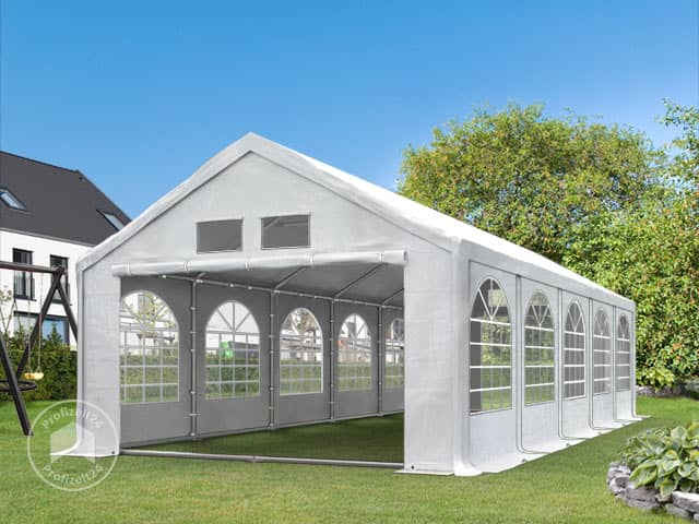 TOOLPORT 4x6m Partyzelt, PE-Plane, weiß...