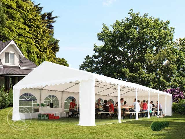 TOOLPORT 5x10m Partyzelt, PVC-Plane, wei...