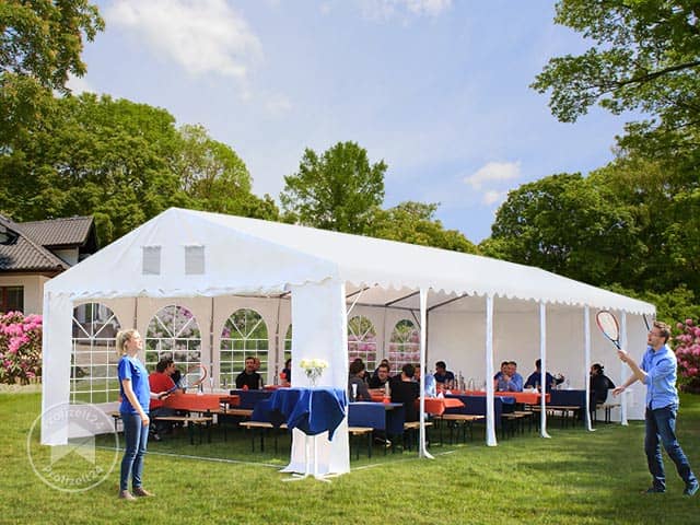 TOOLPORT 5x8m Partyzelt, PVC-Plane, wei�...