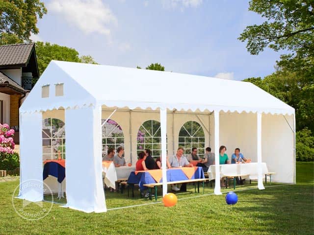 TOOLPORT 4x8m Partyzelt, PVC-Plane, wei�...