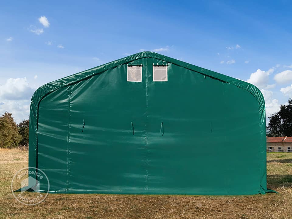 TOOLPORT 6x6m Weideunterstand, PVC-Plane, dunkelgrün, Erdbefestigung - (6678176)