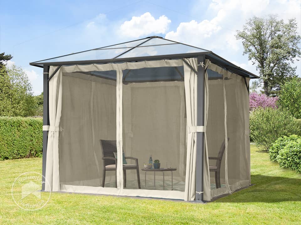TOOLPORT 3x3m Hardtop Gartenpavillon, in...