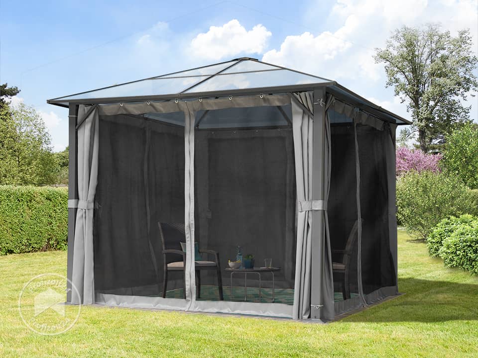 TOOLPORT 3x3m Hardtop Gartenpavillon, in...