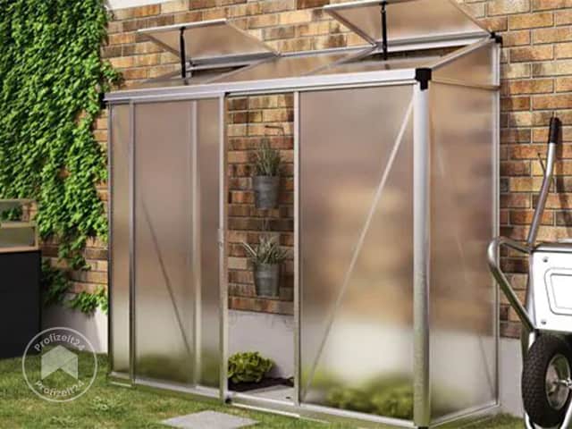 GFP 294 x 77 cm Anlehngewächshaus, Aluminium Natur - (GFPV00283)