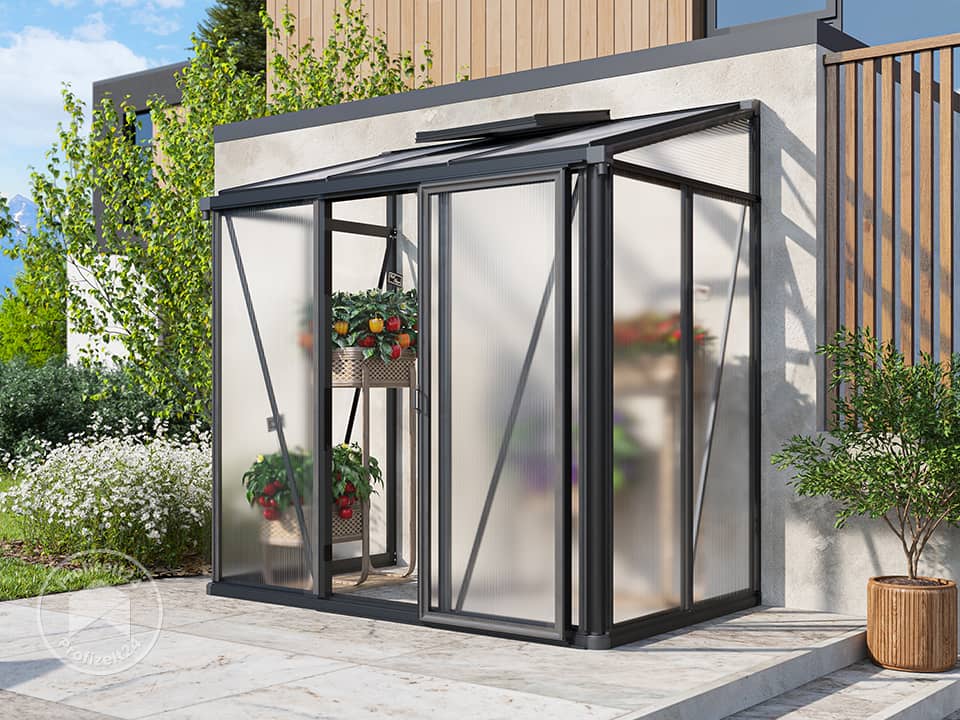 GFP 199 x 132 cm Anlehngewächshaus, pul...