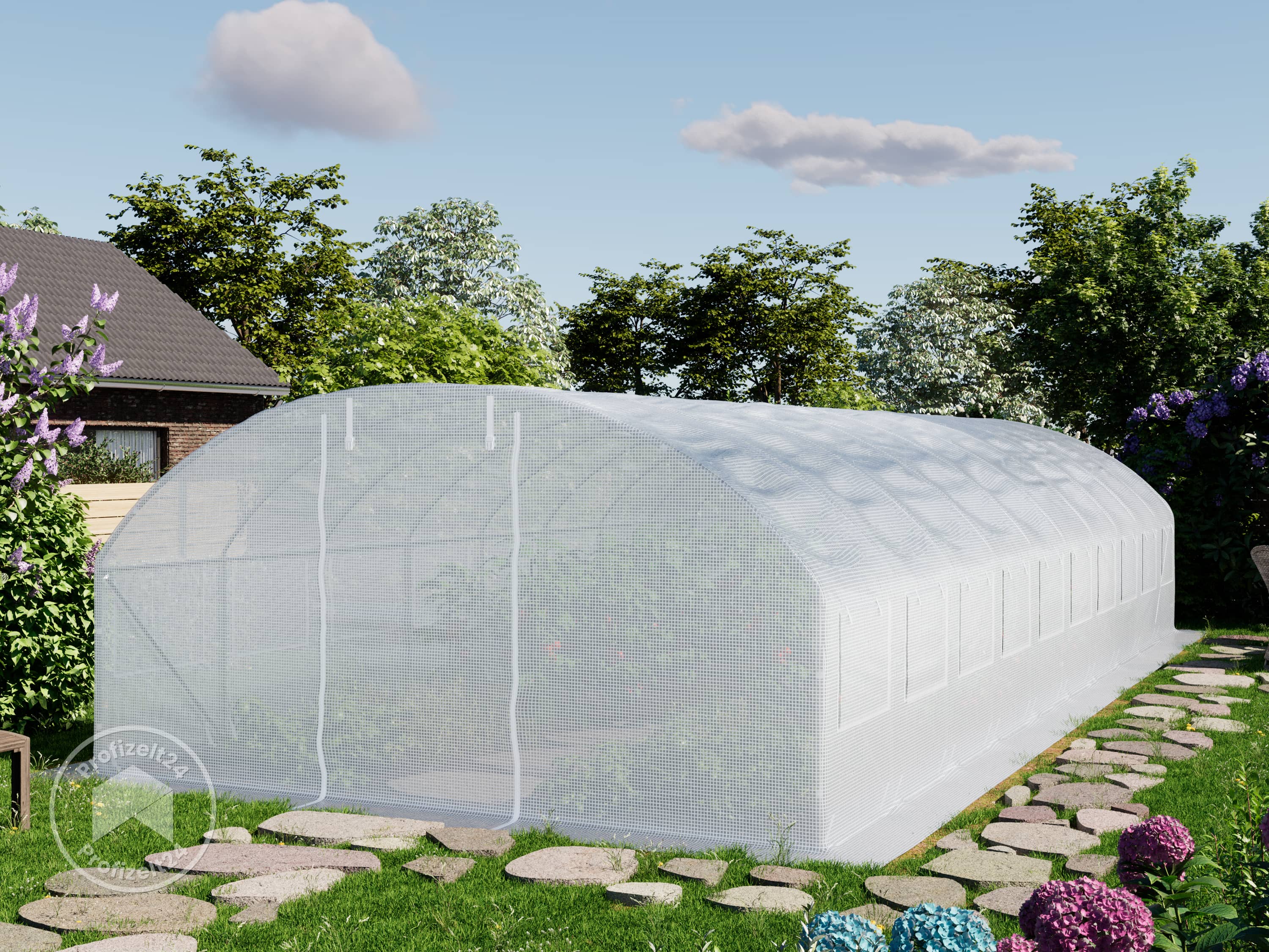 TOOLPORT 4x10m Foliengewächshaus, PE-Pl...