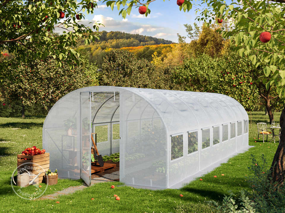 TOOLPORT 3x8m Foliengewächshaus, PE-Pla...