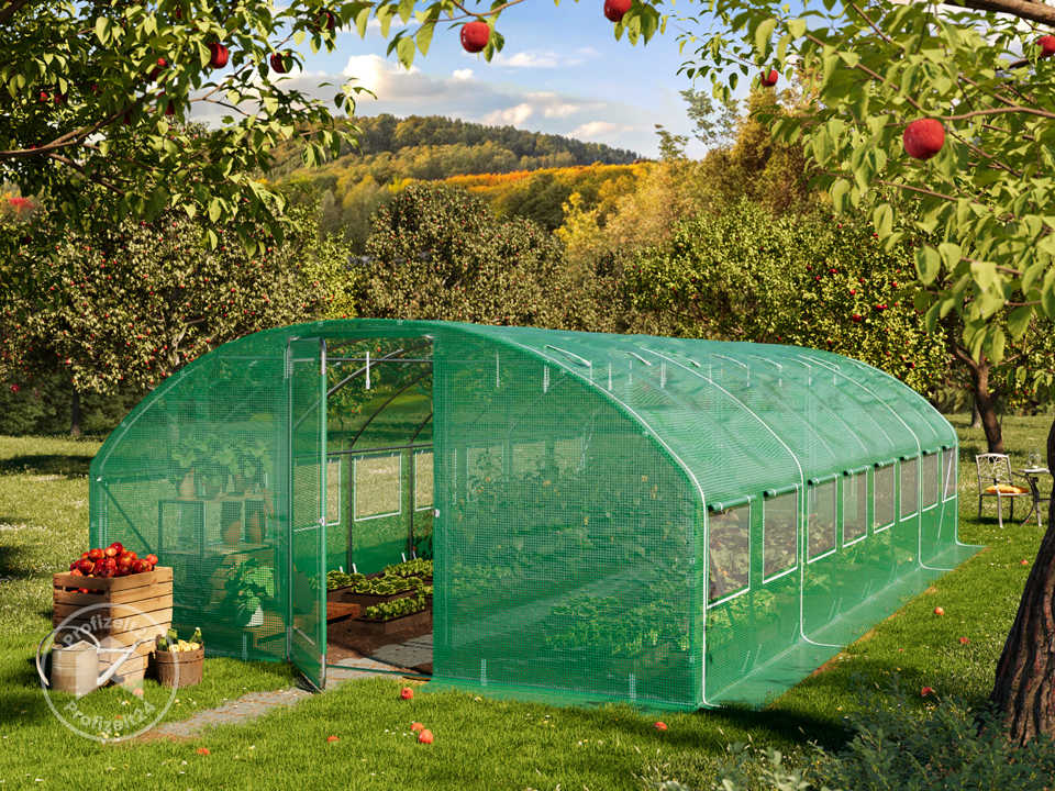 TOOLPORT 4x8m Foliengewächshaus, PE-Pla...